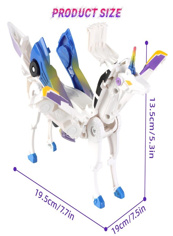 Vingtank Transforming Unicorn Car Toy, Transforming Car Robot Toys, Collision to Magical Unicorns Automatic Deformation of Magnetic Connections Unicorn Toy for Boys and Girls (Blue) - Image 2